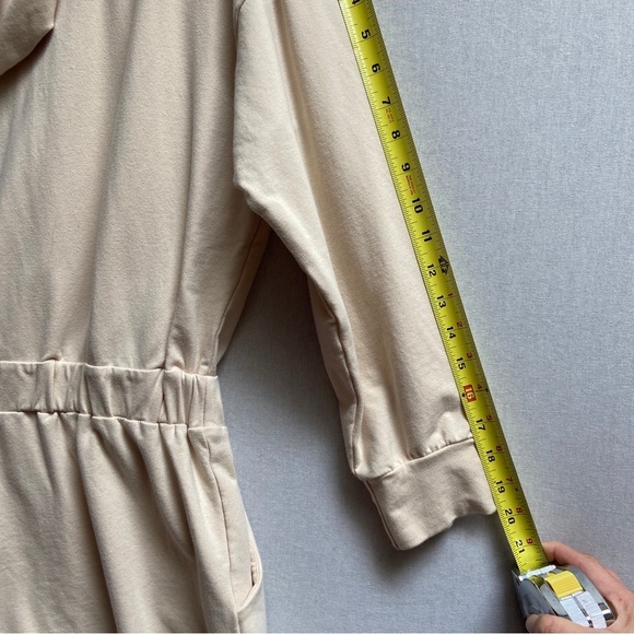 Smash and Tess Cotton Malibu Cinch Bestie Shorty Hoodie Beige Romper size XL - Picture 16 of 16